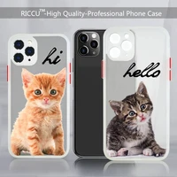 animal cat cute cat phone case matte colorful shockproof for iphone 12 11 pro max 13 mini xr x xs 8 7 plus covers