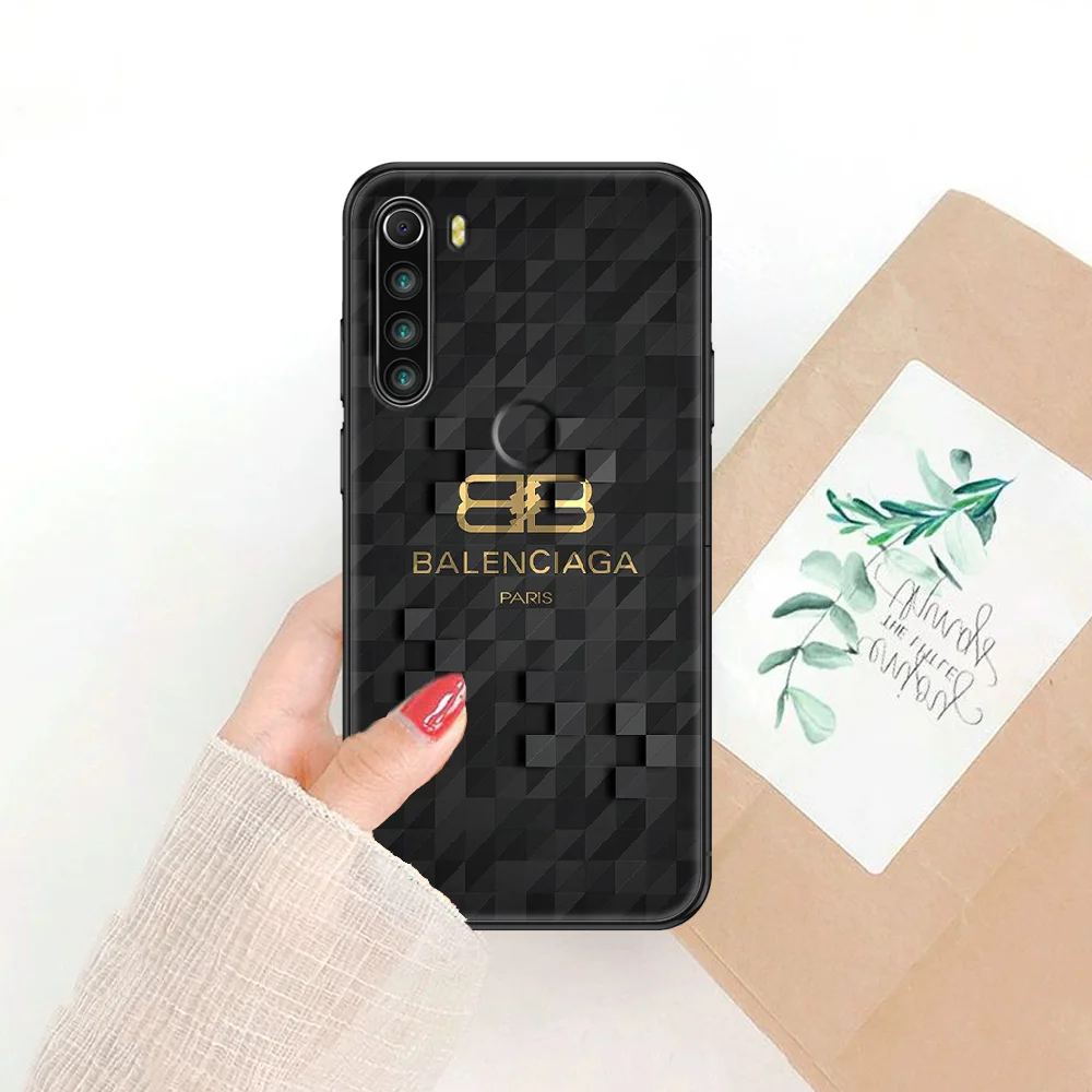 

Luxury Fashion B-Balenciagaes Brand Phone case For Xiaomi Redmi Note 7 7A 8 8T 9 9A 9S 10 K30 Pro Ultra black silicone