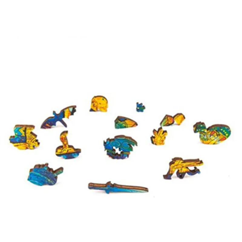 

Newest DIY Wooden Puzzle For Adults Children Each Piece Is Animal Shaped Dragon Wooden Jigsaw Puzzle Improve Concentration