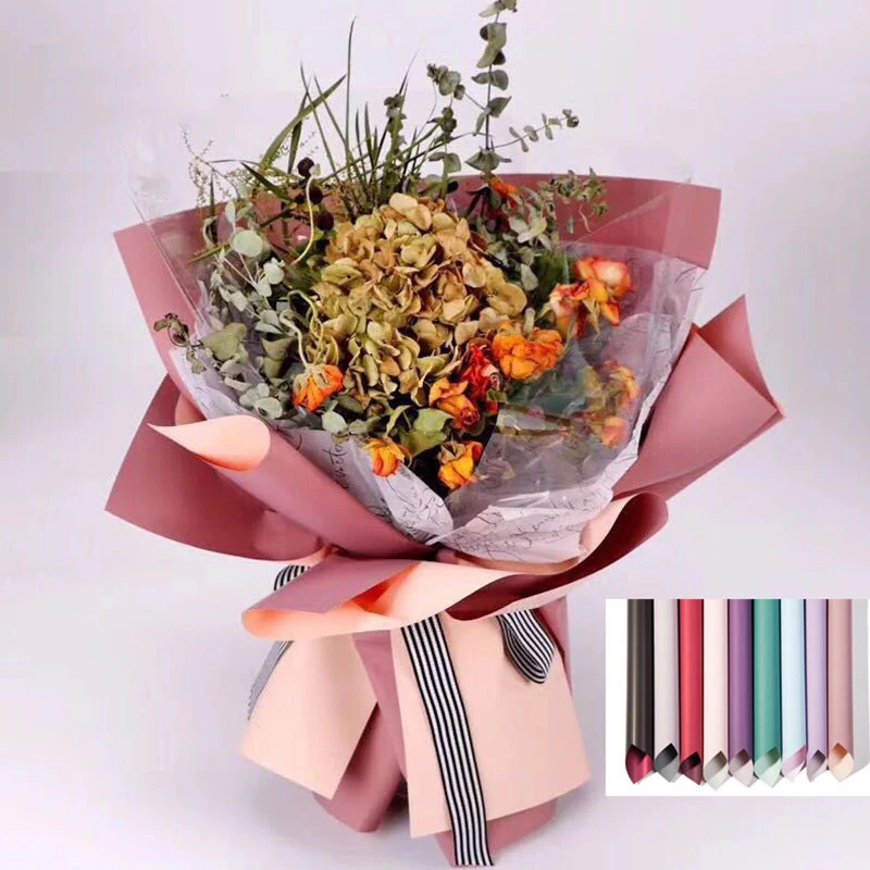 

Solid Color Flower Packaging Materials Plain Paper Beautiful Flower Shop Gift Mini Double Paper Packaging Beautiful Plain Paper
