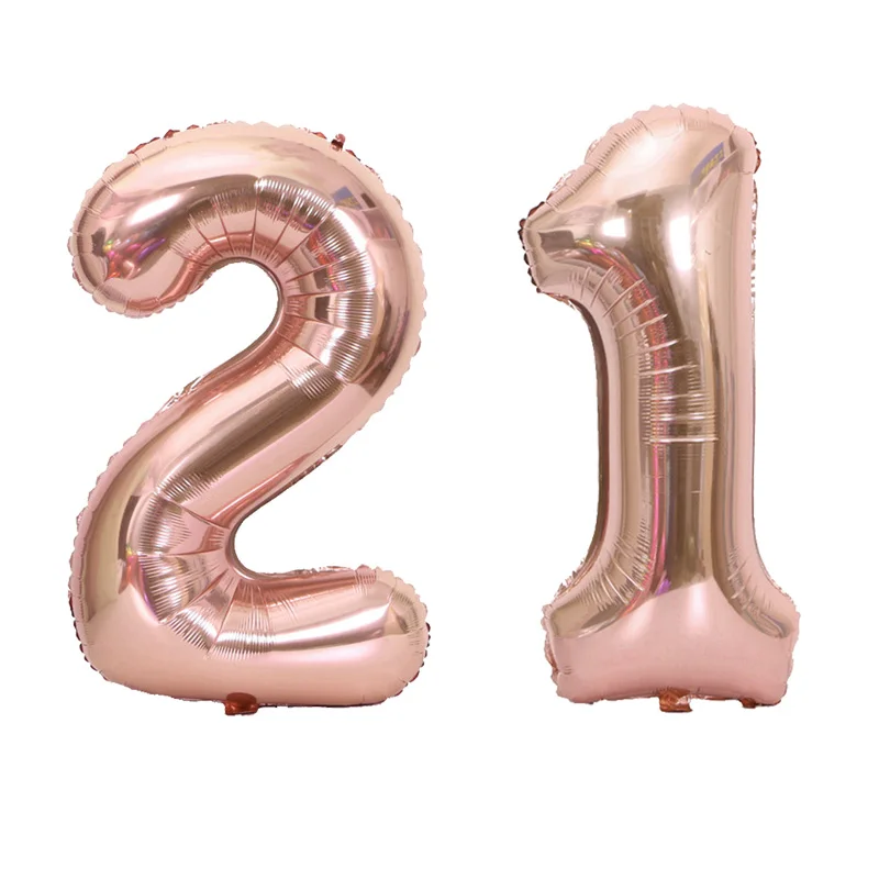 21 balloon 32 дюймов 5 цветов воздушный шар баннер 18 21 30 40 50 60 день рождения украшение для взрослых день рождения письмо номер Фольга Воздушный шар Globos мяч - Цвет: 21 balloon