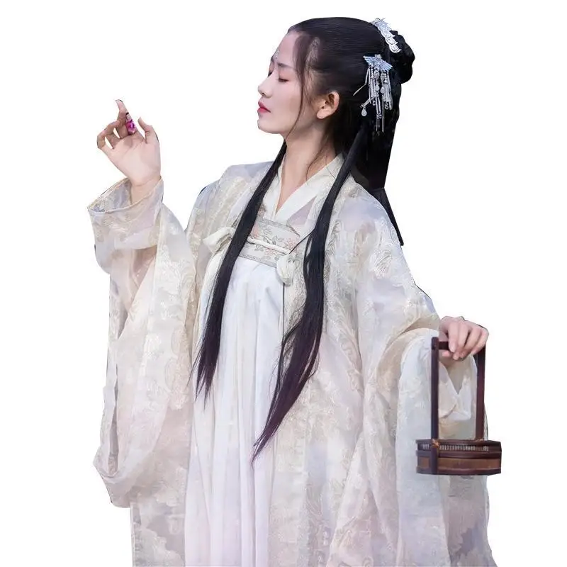 

Hanfu female Rongji undergarment, big sleeves, elegant, ancient style underskirt, wide-sleeved costume, female Ruo Taoji, Hanfu,