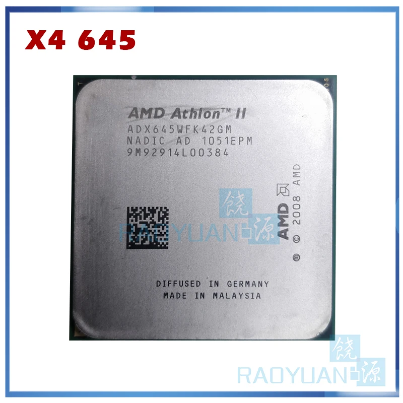AMD Процессор Athlon X4 645 3 1 ГГц Quad Core процессор ADX645WFK42GM 95 Вт Разъем AM3 938pin|athlon x4 645|athlon x4cpu