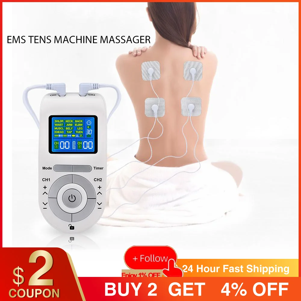 

EMS Tens Machine Massager Electro Treatment Instrument Electrical Digital Nerve Muscle Stimulator Low Physiotherapy Health Care