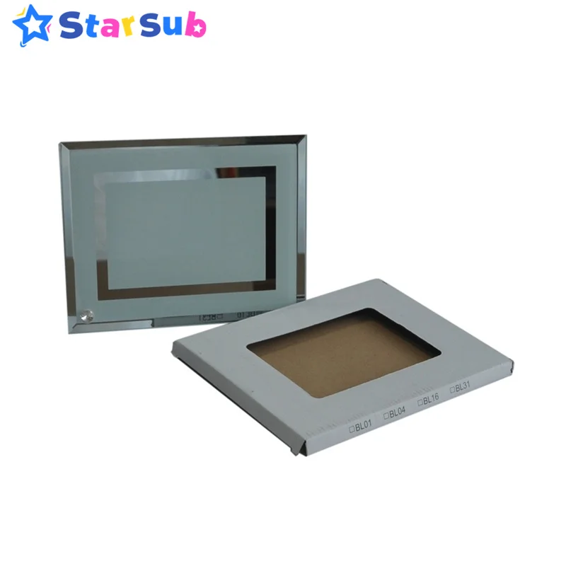 8 дюймов сублимационная пустая стеклянная Фоторамка двойная зеркальная рамка 25