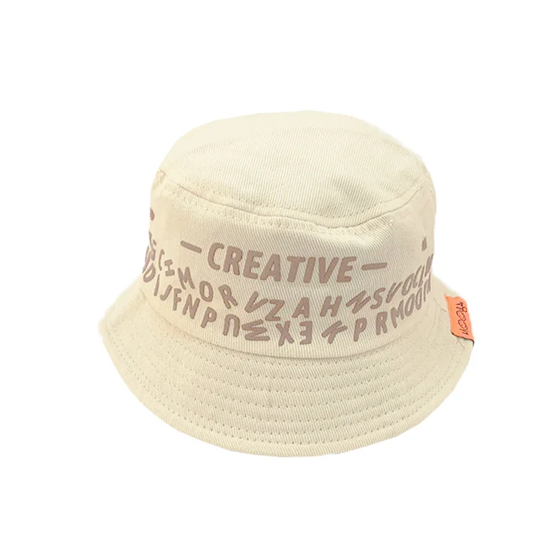 

2-5 Year 2021 New Travel Baby Caps with Letters Children's Bucket Hat Cotton Child Cap for Boy Child Cap Baby Girl Baby Hats