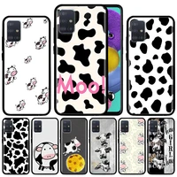 black and white cow case for samsung galaxy a51 a71 m31 a41 a31 a11 a01 m51 m21 m11 m40 black soft phone cover fundas