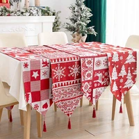 christmas table decorations christmas table runner with tassel christmas fabrics mat tablecloth christmas decorations for home