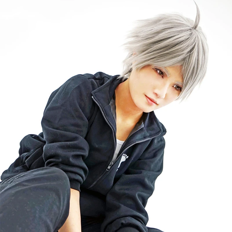 Haikyuu! Парик для косплея Sugawara Koushi короткие серые парики из высокотемпературных