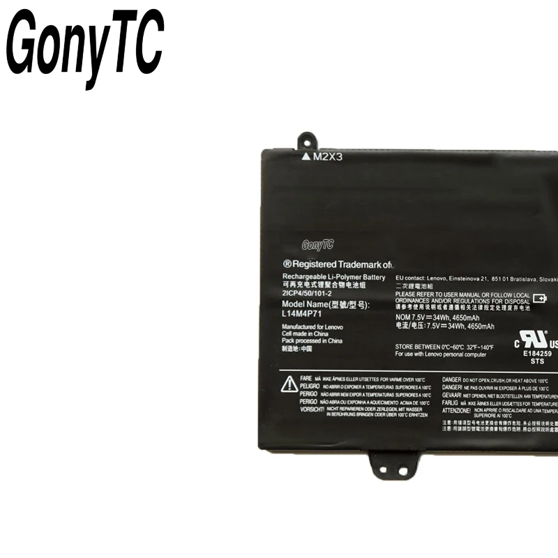 Оригинальный аккумулятор GONYTC L14M4P71 для ноутбука 7 6 В 34 Вт/ч L14L4P71 2ICP/49/100-2