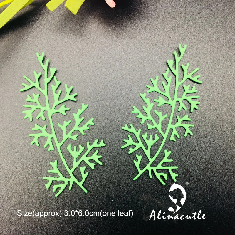 Заготовки Из Металла резка 2 шт. ветка с листьями Скрапбукинг альбом Papercraft ручной работы трафарет для открыток перфорирующий резак Die Alinacutle