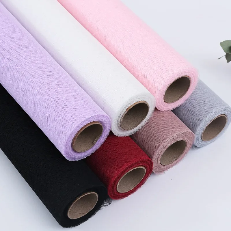 50 см * 1 м/рулон в горошек сетка пряжа для упаковки подарков сделай сам скрапбукинг