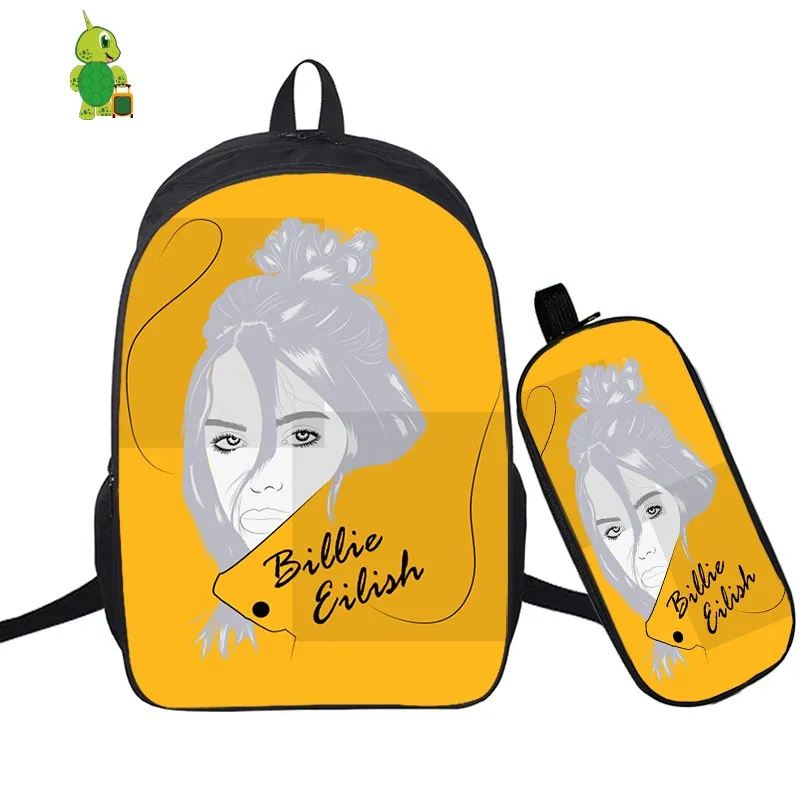 В стиле «хип-хоп» Billie Eilish 2 шт./компл. рюкзак школьные сумки для подростков мальчиков и девочек студенты рюкзак для ноутбука Карандаш Чехол дорожные сумки - Цвет: 20