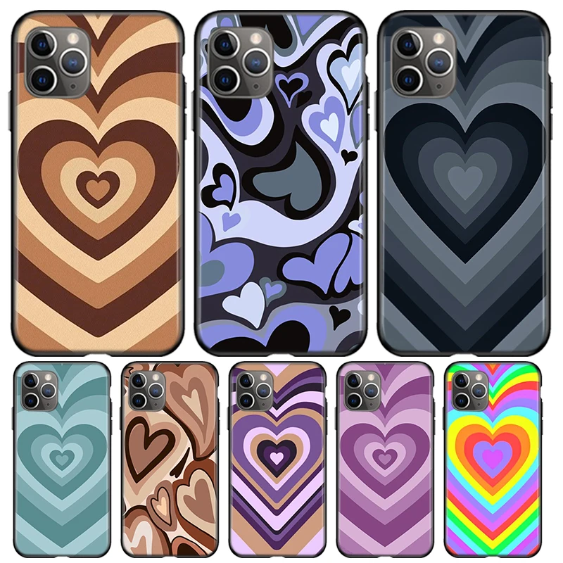 

Latte Love Coffee Heart For Apple iPhone 12 11 Pro Max mini XS Max XR X 8 7 6 6S Plus 5S SE 2020 Soft Black Phone Case