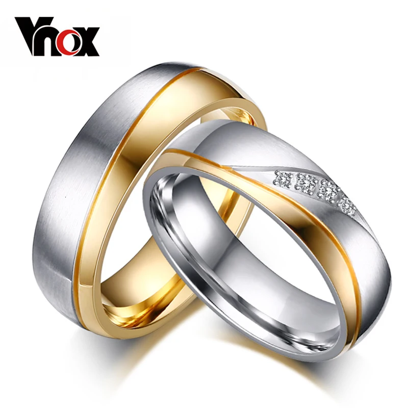 Vnox 10 шт./лот свадебных Кольца для пары классический Нержавеющая сталь Jewelry обеспечить сочетание Размеры