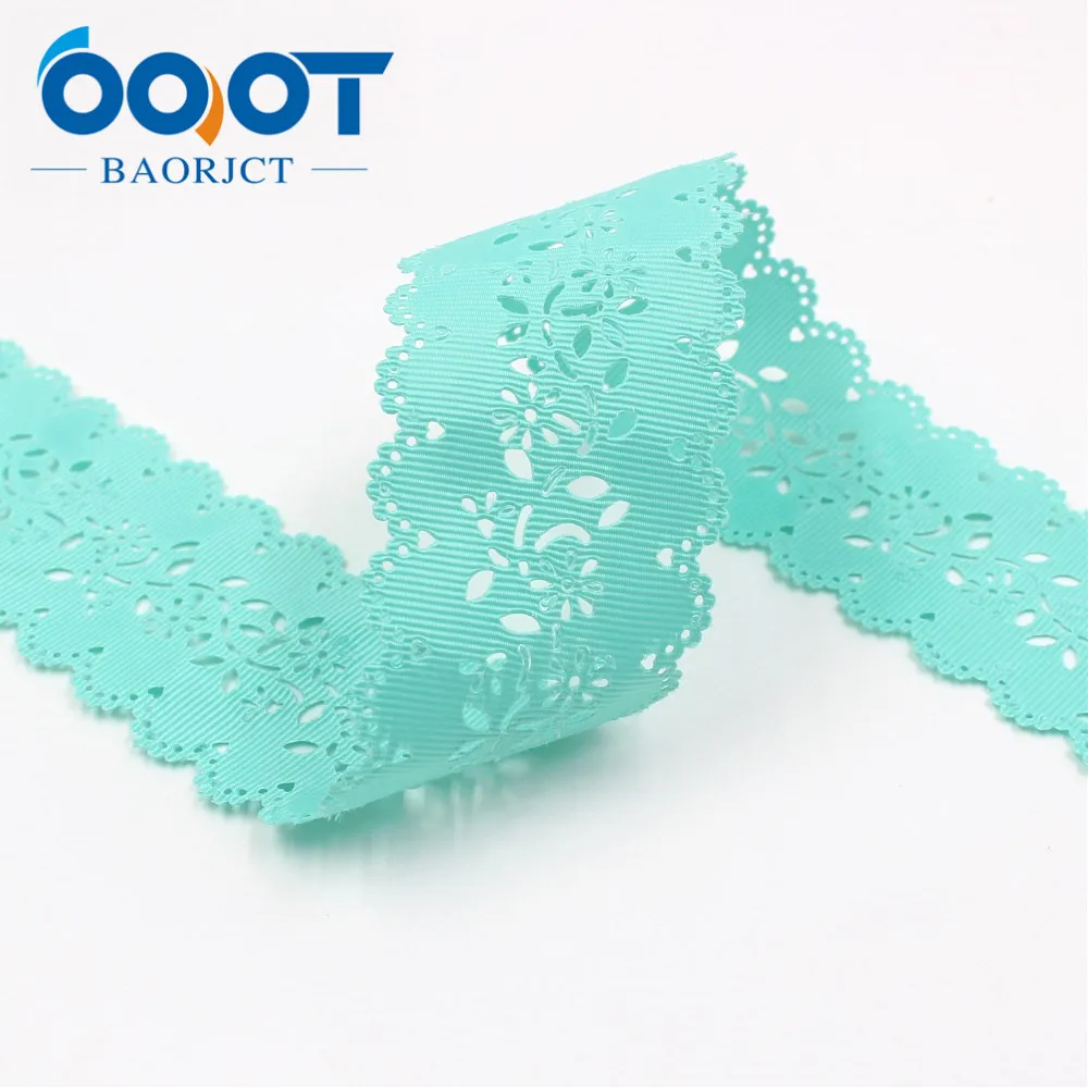 I-19805-1797 OOOT BAORJCT I-19805-1789, горячая Распродажа 43 мм 10 ярдов полые цветы ленты, поделка бант крышка аксессуары и украшения материал - Цвет: I-19805-1797
