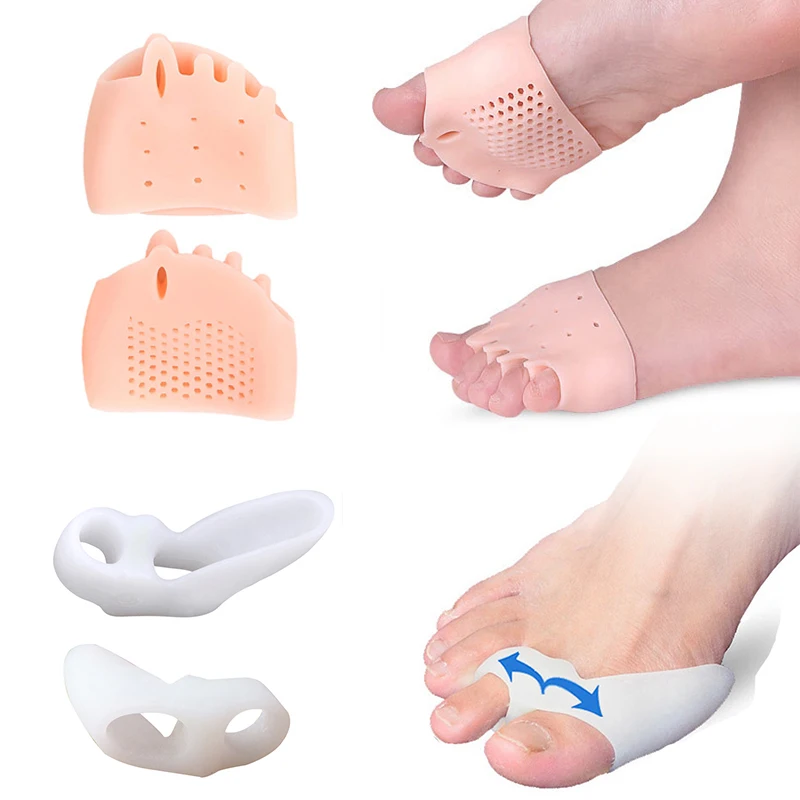 

Soft Gel Toe Separators Stretchers Foot Alignment Bunion Corrector Pain Relief Toe Separator Protector Silicone Forefoot Pad