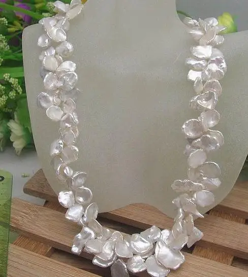 Уникальный жемчужный ювелирный магазин 2 ряда белое ожерелье Reborn Keshi с