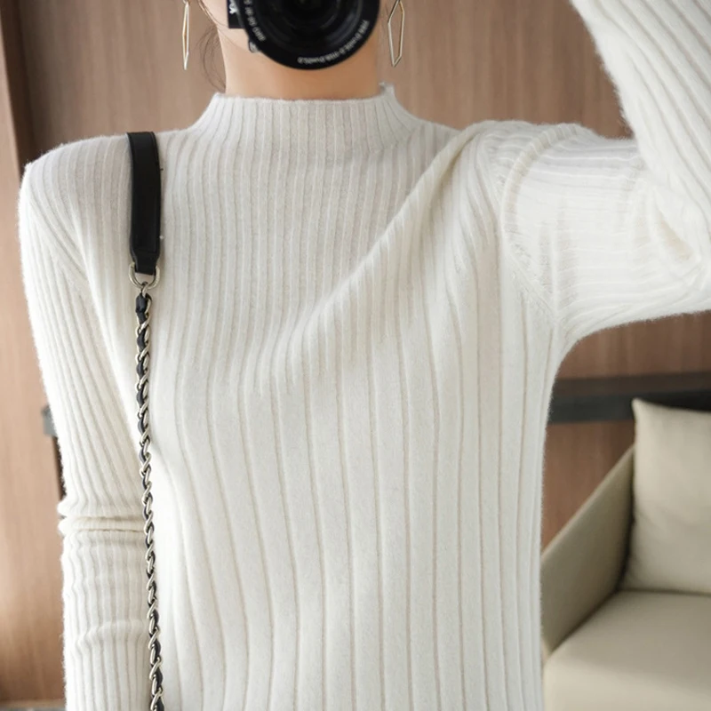 

Women Sweater 2022 Winter Long Sleeve Knit Top Korean Slim Knit Sweater Female Knitted Sweater Jumper Soft Warm Pull