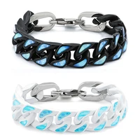 hangzhi 2021 new korean version blue sky and white cloud cuban chain bracelet light luxury epoxy color block bracelet