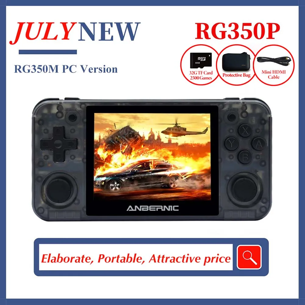 New RG350P ANBERNIC Game Console PC Shell 2500 Retro Games PS1 Mini Pocket Handheld Game Player HDMI-compatible Boy Gift