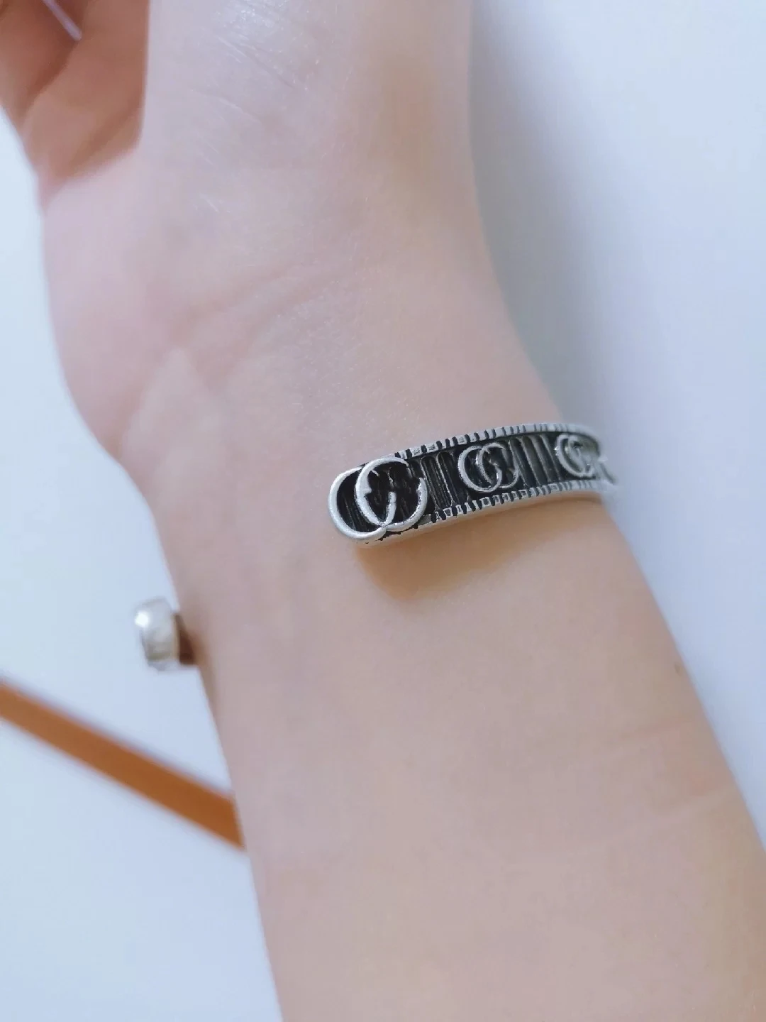 

S925 Sterling Silver 1:1 classic retro women's G-shaped bracelet for men