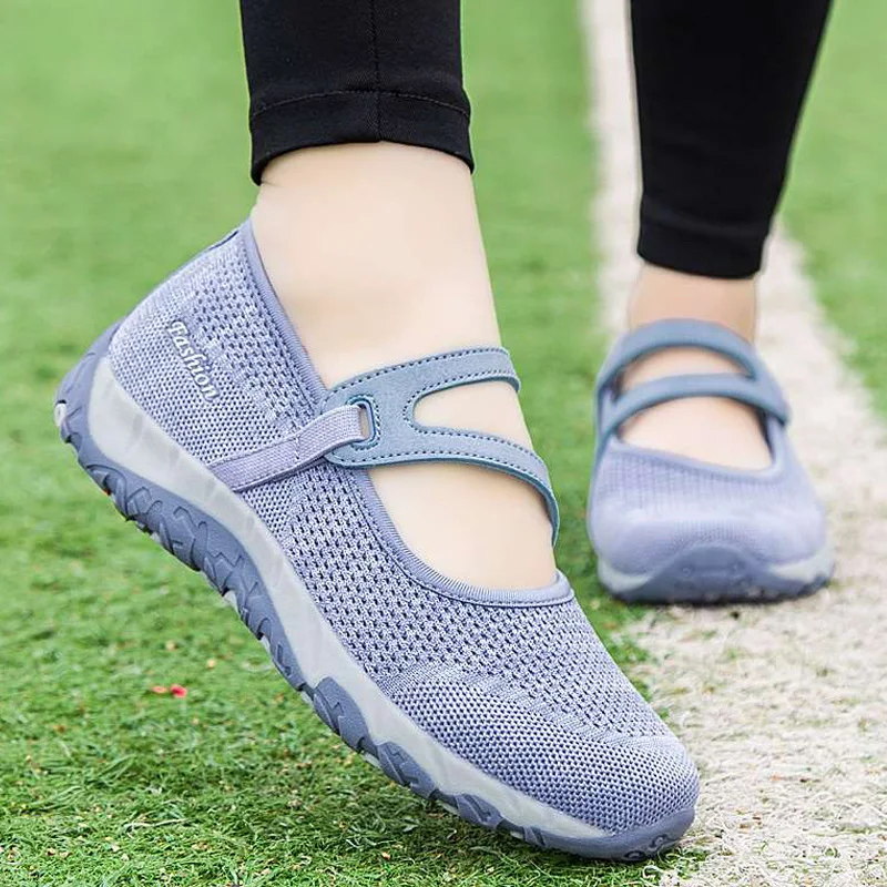 

2021 Summer Women Light Walking Shoes High Quality Casual Sneakers Fashion Flats Creepers Comfortable Mother Footwear Zapatillas