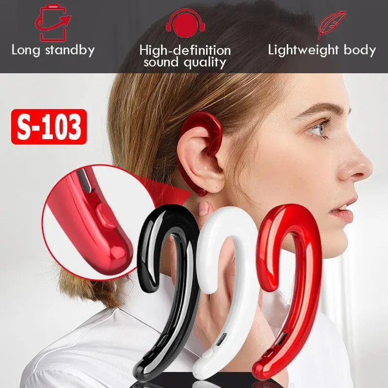 

Sports Stereo Painless Earhook Headset Universal Bone Conduction Earphone Wireless Bluetooth 4.2 Headphone For Iphone 12 11 X 8