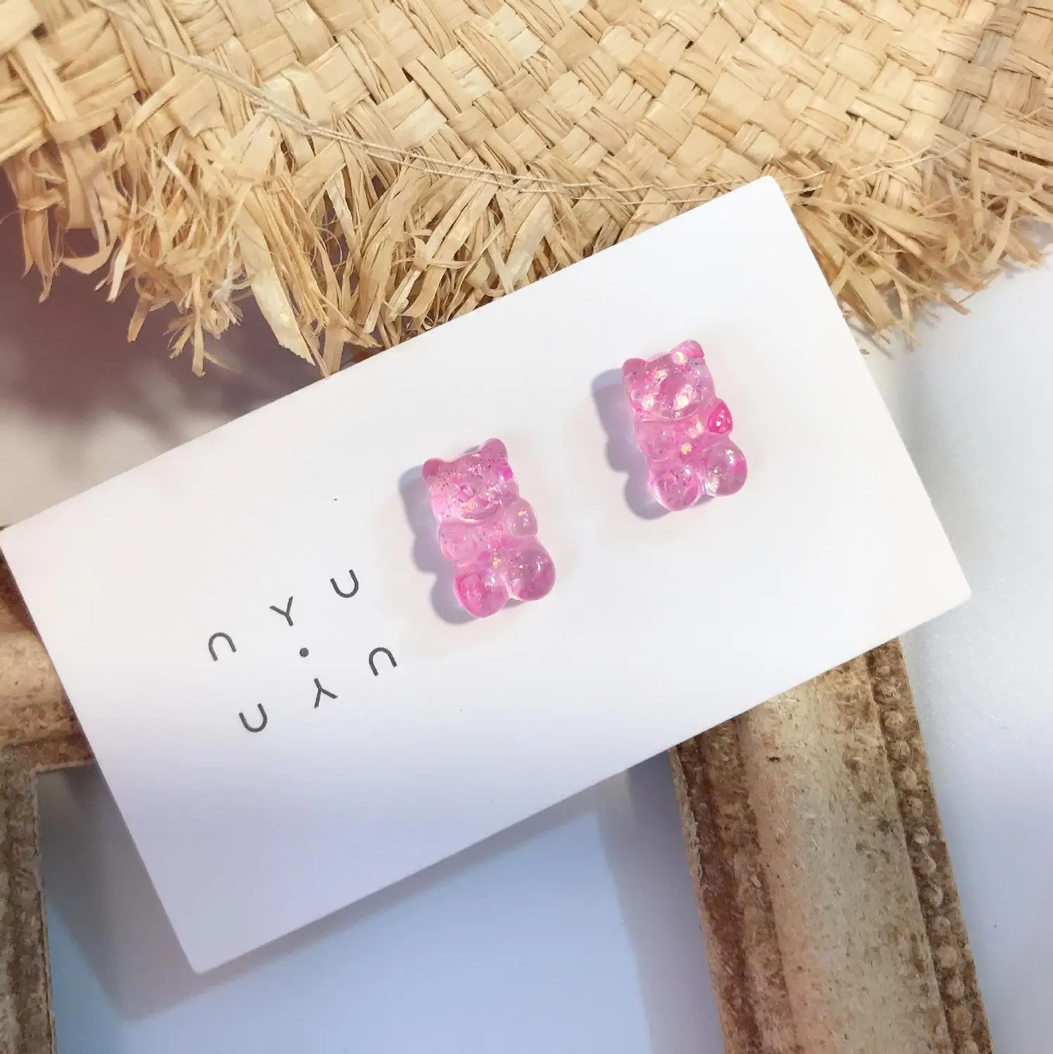 

SNCSDK 2020 Trendy Super Sweet Cute Sequined Bear Women's Stud Earrings Student Soft Girl Colored Candy Fashion Jewelry Earrings