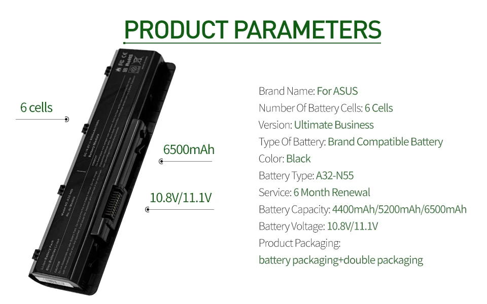 Golooloo 6 ячеек Аккумулятор для ноутбука ASUS A32-N55 07G016HY1875 N45 N45E N45F N45J Мистик», «издание N45JC N45S N45SF N45SJ N45SL