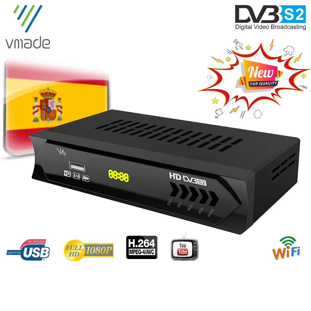 Цифровой спутниковый ресивер HD ТВ тюнер DVB S2 приемник Европейский декодер V6