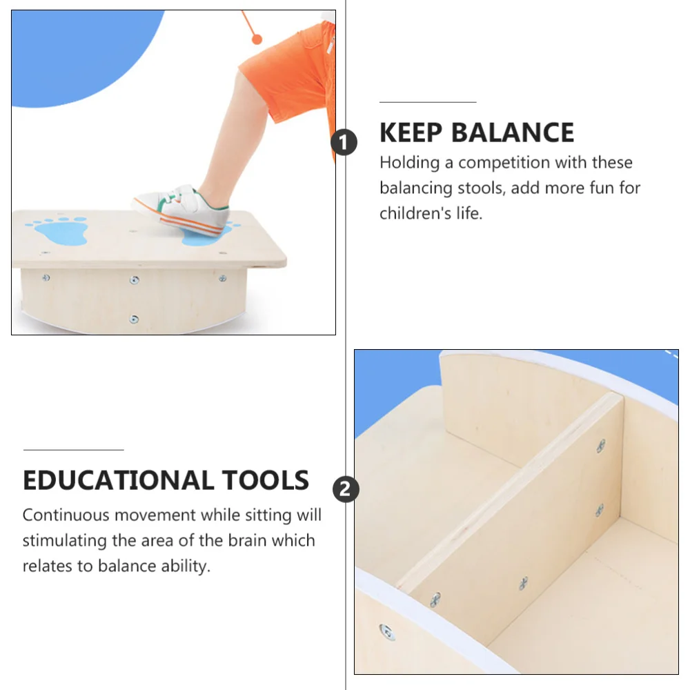 

1Pc Wooden Kids Balance Board Funny Balance Plate Vestibular System Trainer