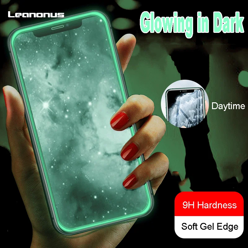 Luminous Tempered Film For iPhone 13 Pro Max 13 Mini 12 Pro Max Case Cover Shockproof Protector Glow in Dark Tempered Glass Film
