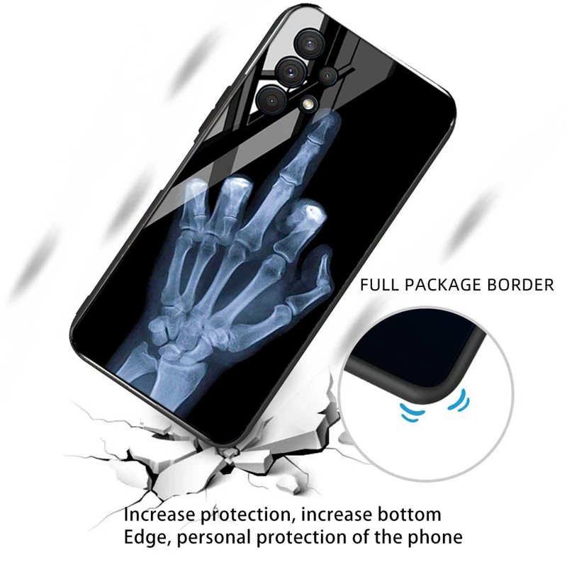 tempered glass case for xiaomi redmi note 10 pro case xiaomi mi 10t pro 11t note10 t 12 pro 10s lite skeleton skull phone covers free global shipping