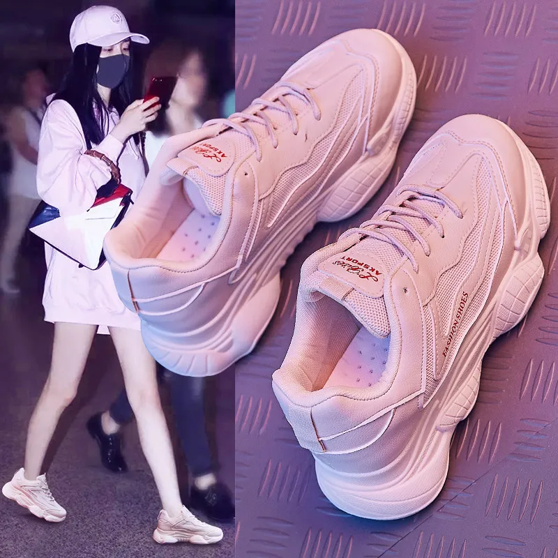 Женские массивные кроссовки QWEDF коллекция 2019 года модная женская обувь на