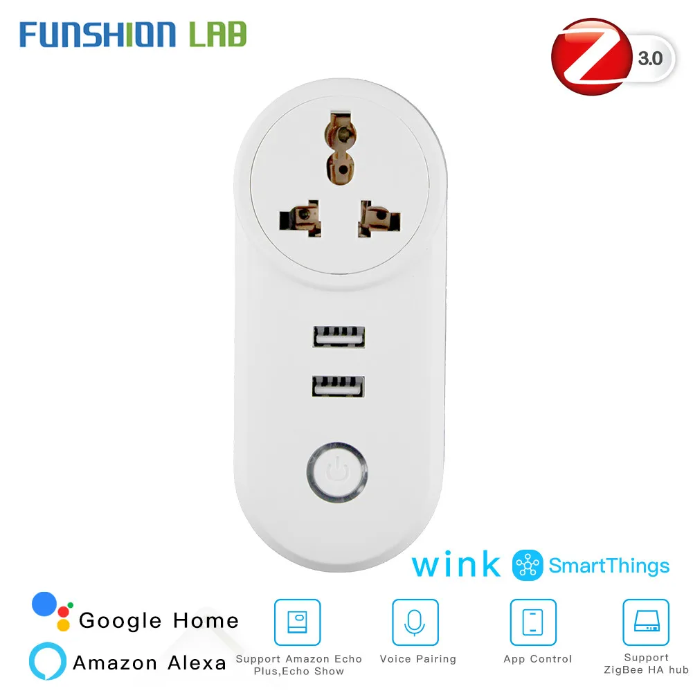 В ZigBee3.0 двойной USB беспроводной разъем SmartThings приложение дистанционное