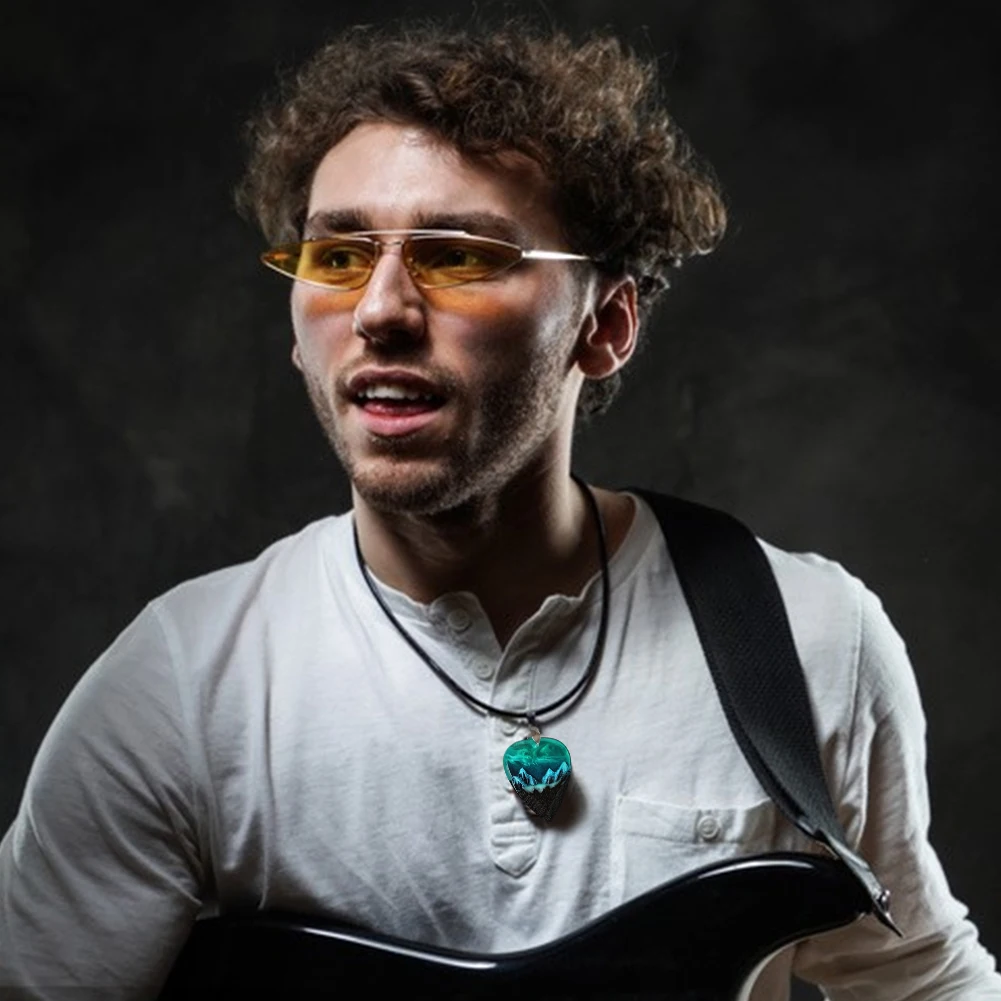 Ожерелье с подвеской для гитары из эпоксидной смолы креативное музыкальное