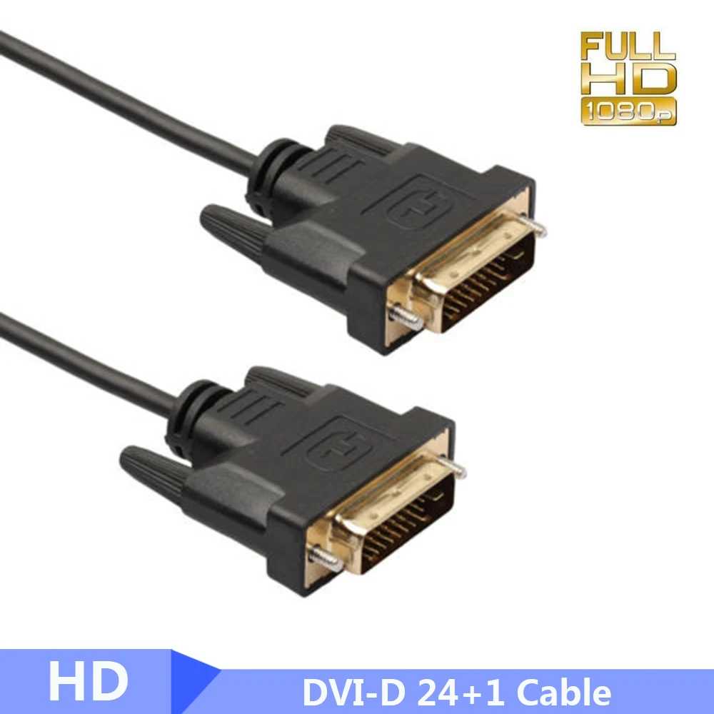 Pro lcd Цифровой Монитор DVI D к DVI-D Золотой штекер 24+ 1 Pin двойной канал ТВ кабель для TFT 1 м 1,8 м 3 м 5 м