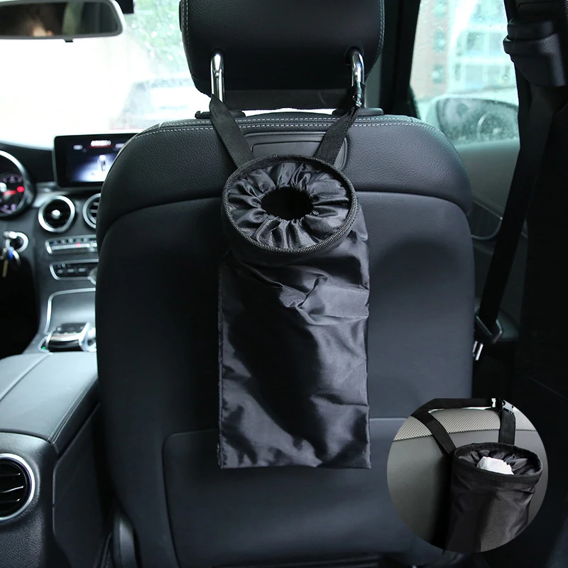 Car Interior Portable Dustbin Oxford Cloth Garbage Bag Car Seat Back Trash Holder Hang Litter Bag Storage Rubbish Container