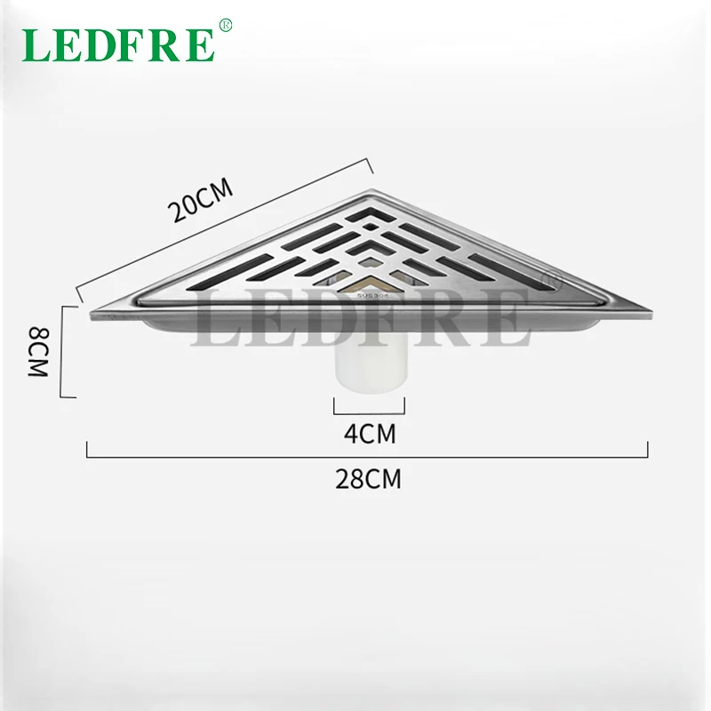 LEDFRE треугольная Сливная крышка из нержавеющей стали для душа ванной комнаты
