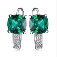 ly 925 sterling silver synthetic greenred crystal high quality zircon dazzling cz stone contracted stud earrings of women