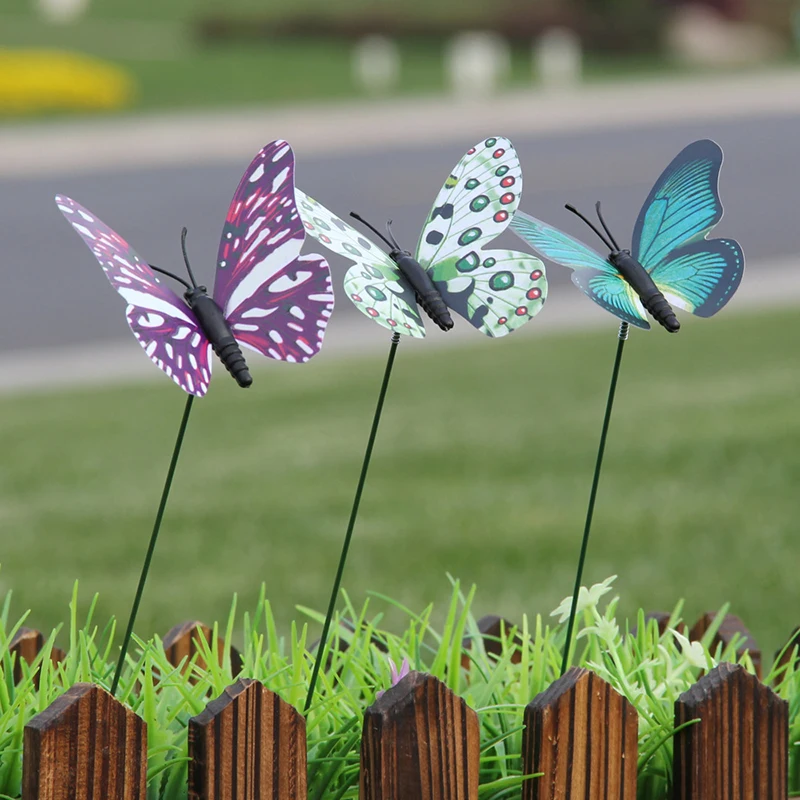 

3D Luminous Simulation Butterfly Handmade Flowerpot Stakes Crafts for Outdoor Garden Courtyard Decoration ANDF889