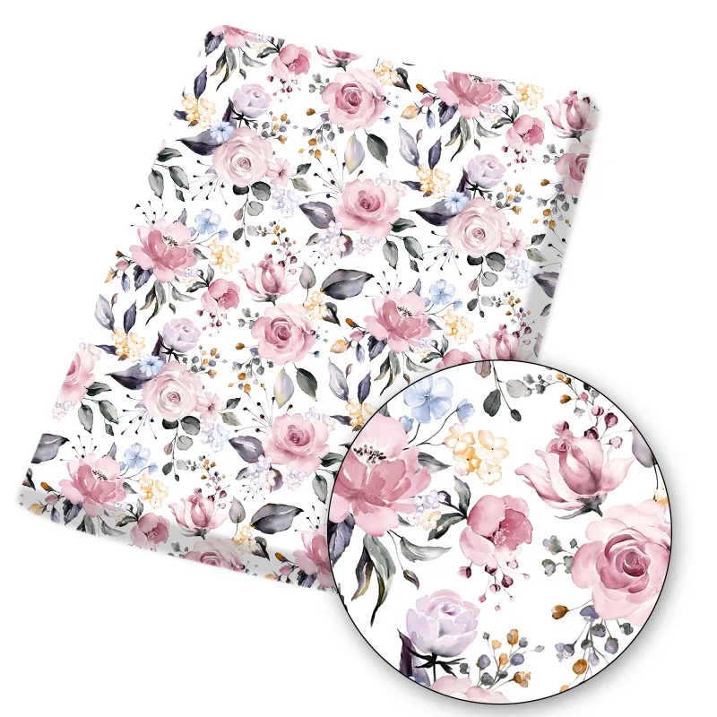 

Polyester Cotton Fabric Printed Cloth Sheets Colorful Plants Dress Handmade Masks Making Fashion DIY Crafts Supplies 45*145cm
