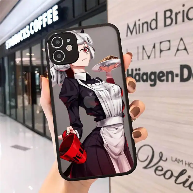 

Cute cartoon helltaker Phone Case Matte Transparent for iPhone 7 8 11 12 s mini pro X XS XR MAX Plus Clear mobile bag
