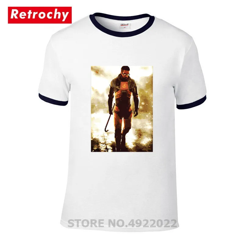 Топ с принтом Мужская футболка Gordon Freeman Half Life Awesome игровая Homme life 2 Camisetas модная