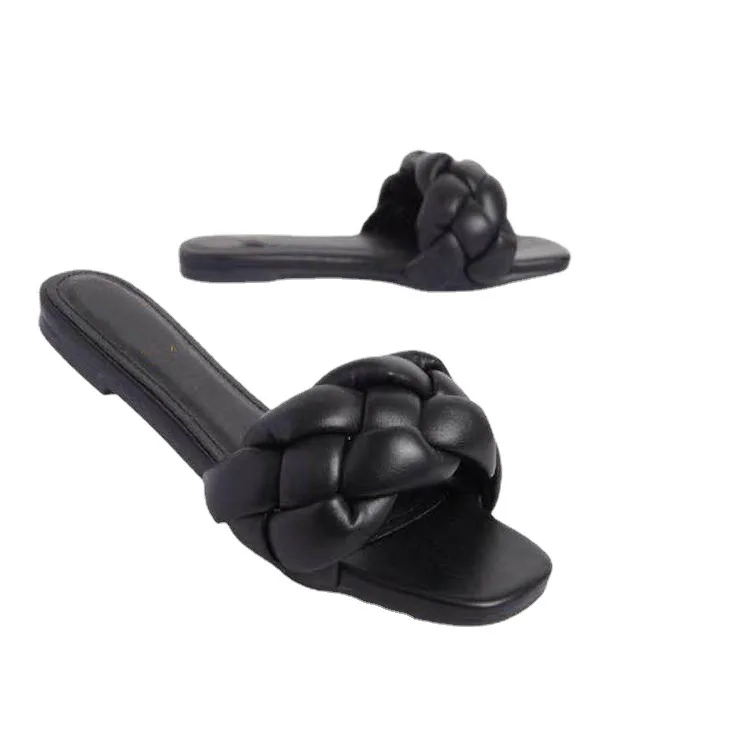 

Summer Sandals New Flat Bottom Fashion Women Slides Big Size 36-41 Slip on Sandals Woman Outside Beach Flat Designer Shoes