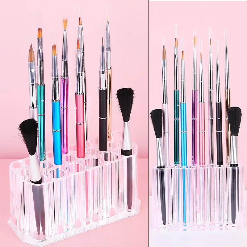 Acrylic Makeup Brush Pencil Tattoo Pen Holder Organizer Rack Shelf Display Dryer Stand Storag Case Beauty Tool Tear off Sticker | Красота и