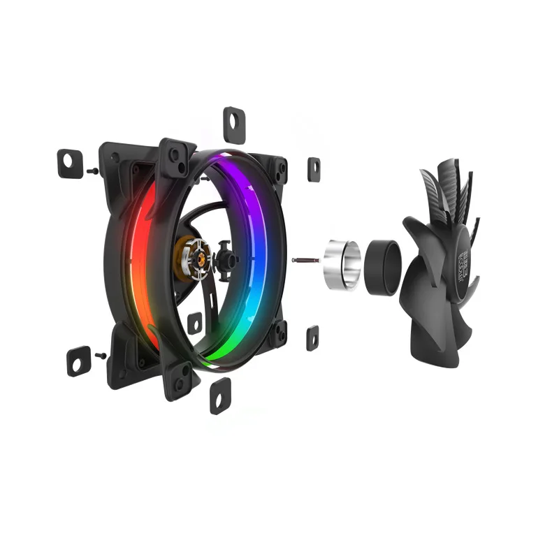 Pccooler 120mm Double HALO 3PIN RGB 4PIN PWM Quiet Fan For Computer Case Cooling CPU cooler Water cooling Replace | Компьютеры и офис