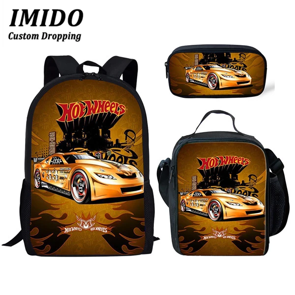 Школьные ранцы Hot Wheels с гоночной машиной 3 шт./компл. для подростков школьный