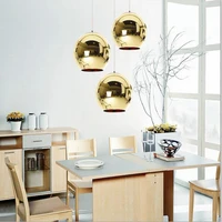 modern led chrome gold copper glass globe round ball pendant lights hanging lighting for dining room hanglamp lamp